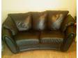 £200 - 2 SEATER BLACK leather sofas, 