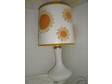 ORIGINAL SEVENTIES table lamp and shade,  white glass....