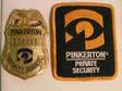 PINKERTON BADGE and Patch,  Vintage Pinkerton Security....