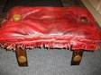 EGYPTIAN STAINED beechwood Camel saddle seat with Red....
